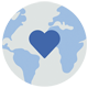 icono mundo y un corazón icono mundo y un corazón
