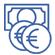 Icono de monedas y billetes